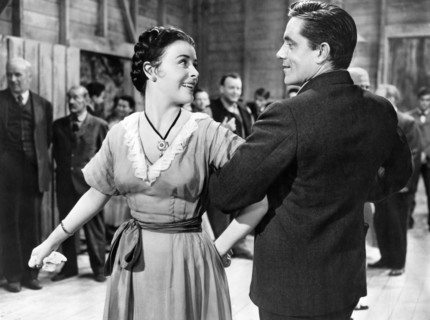 Constance Smith, Robert Karnes, on-set of the film, "Lure Of The Wilderness", 20th Century-Fox,
