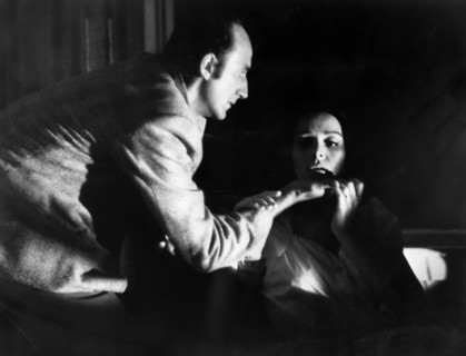 Charles Houston, Maureen Connell, on-set of the film, "The Man Upstairs", British Lion Films, 1958
