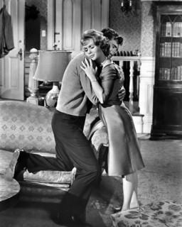Barry Nelson, Debbie Reynolds, on-set of the film, "Mary, Mary", Warner Bros., 1963