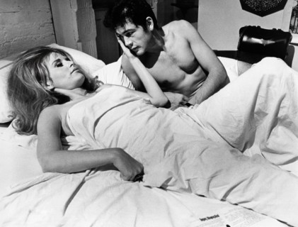 Marianna Hill, Robert Forster, on-set of the film, "Medium Cool", Paramount Pictures, 1969