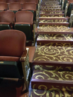 Beacon Theatre, seats and carpet detail, New York City, NY, USA