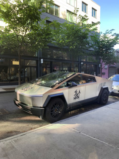 Tesla Cybertruck parked on Street, Williamsburg, Brooklyn, New York, USA