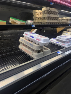 Egg section in grocery store, Brooklyn, NY, USA