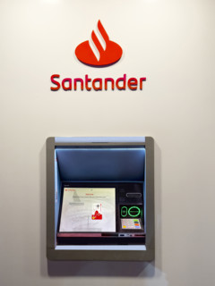 Santander retail bank, ATM machine, New York City, New York, USA