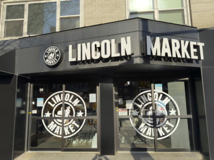 Lincoln Market grocery store, building exterior, Chelsea, New York City, New York, USA