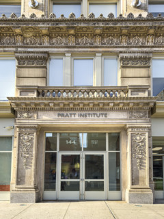 Pratt Institute, building exterior and entrance, West 14th Street, New York City, New York, USA