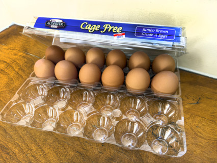 Carton of expensive Cage Free eggs