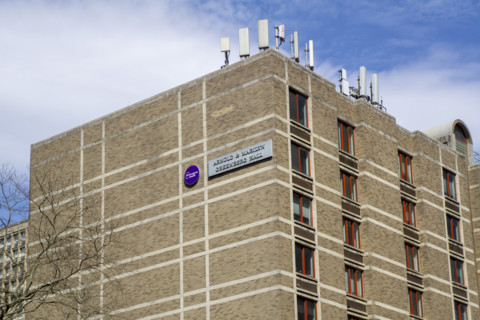 NYU Langone Arnold & Marilyn Greenberg Hall, building exterior, 545 First Avenue, New York City,