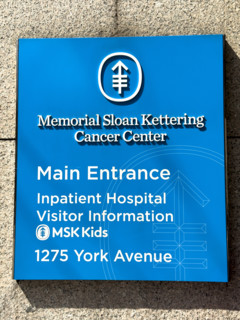 Memorial Sloan Kettering Cancer Center, building exterior, main entrance sign, 1275 York Avenue,