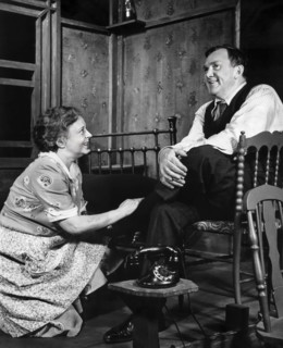 June Walker, Thomas Mitchell, on-stage of the Broadway play, "Death Of A Salesman", Morosco