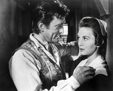 Kirk Douglas, Janelle Scott, on-set of the film, "The Devil's Disciple", United Artists, 1959