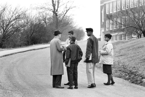 African American students with F. Brent Sandidge, General Supervisor of Instruction for Warren and