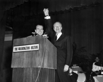 Representative Gerald R. Ford, House minority leader, Introducing U.S. President Richard M. Nixon