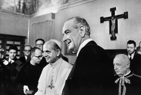 U.S. President Lyndon B. Johnson meeting with Pope Paul VI, Vatican City, Yoichi R. Okamoto, White