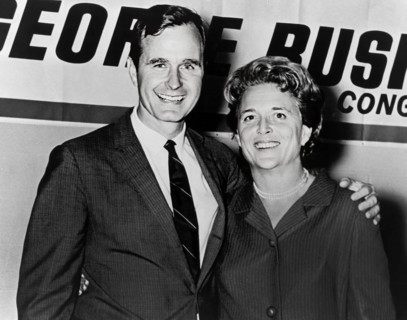 George H.W. Bush and Barbara Bush on night George Bush was elected to Congress, Houston Texas, USA,