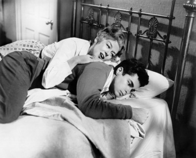 Rosalind Russell, Richard Beymer, on-set of the film, "Five Finger Exercise", Columbia Pictures,