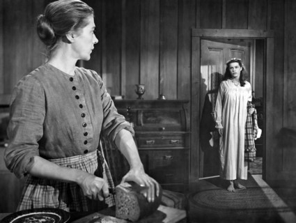 Ruth Nelson, Dorinda Clifton, on-set of the film, "The Girl of the Limberlost", Columbia Pictures,