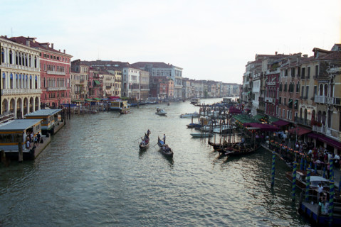 Canal view at dusk, Venice, Italy