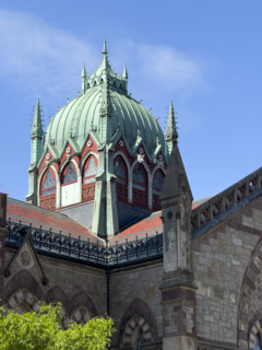 Old South Church, building exterior featuring copper clad cupola, Boston