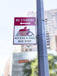 Access-A-Ride Bus Stop sign, Manhattan, New York City