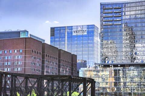 Cityscape including Vertex Pharmaceuticals building, Boston