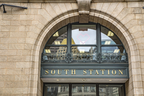 South Station, building exterior detail, Boston