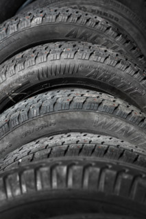 Row of used tires