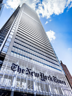 The New York Times Building, building exterior, low angle view, 620 Eighth Avenue, Manhattan, New