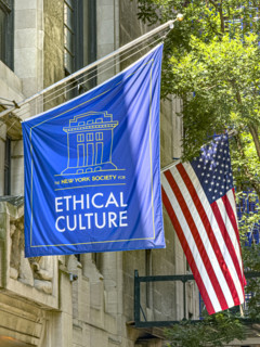 New York Society for Ethical Culture, Meeting House, building exterior detail, 2 West 64th Street,