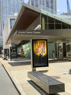 Lincoln Center Theater awning and sidewalk scene with Elinor Bunin Monroe Film Center in