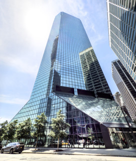Continental Center, WSA Building, building exterior, low angle view, 180 Maiden Lane, Financial