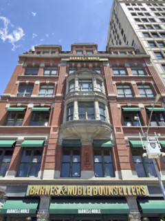 Barnes & Noble Booksellers, building exterior, low angle view, West 17th Street, Manhattan, New