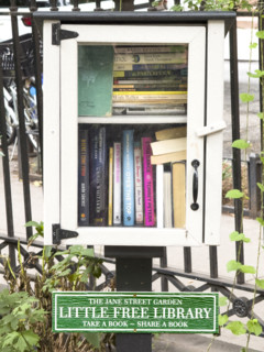 Little Free Library, Jane Street Garden, West Village, Manhattan, New York City, New York, USA