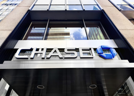 Chase Bank branch office, building exterior, low angle view, Manhattan, New York City, New York,