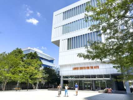Lenfest Center For the Arts (foreground), Henry R. Kravis Hall (background), building exterior,