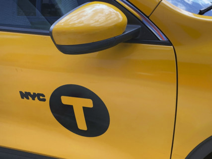 New York City taxi cab door
