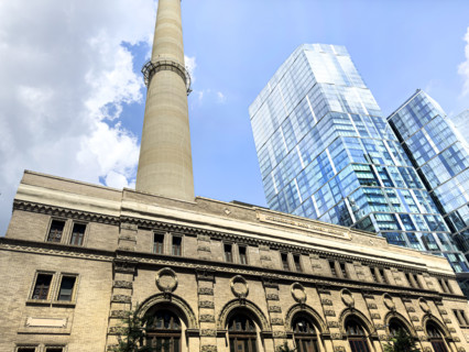 IRT Powerhouse, also known as the Interborough Rapid Transit Company Powerhouse, building exterior,