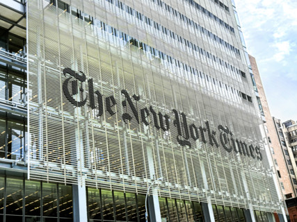 The New York Times Building, building exterior detail, 620 Eighth Avenue, Manhattan, New York City,