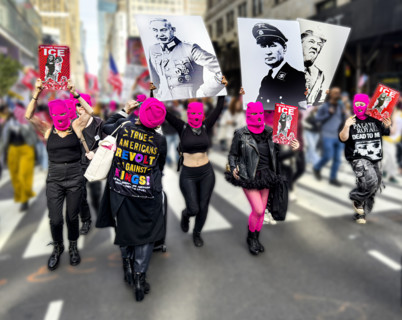 Demonstrators participating in "No Kings" Protest March, Manhattan, New York City, New York, USA,