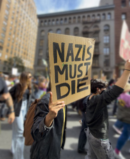 Demonstrators participating in "No Kings" Protest March, Manhattan, New York City, New York, USA,