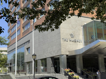 The Wagner Hotel, building exterior, 2 West Street, Tribeca, Manhattan, New York City, New York,