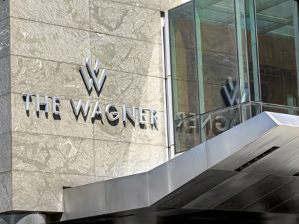 The Wagner Hotel, building exterior detail, 2 West Street, Tribeca, Manhattan, New York City, New