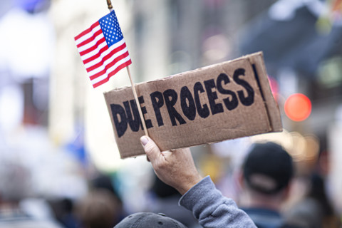 Demonstrators participating in "No Kings" Protest March, Times Square, Manhattan, New York City,