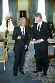 U.S. President Bill Clinton with Israeli Prime Minister Yitzhak Rabin, White House, Washington, D.C