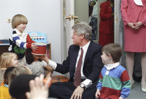 U.S. President Bill Clinton visiting the Child Development Center in downtown Atlanta, Georgia,