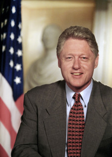 Half-length portrait of U.S. President Bill Clinton in the Cabinet Room, White House, Washington, D