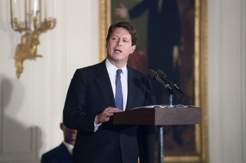 U.S. Vice President Al Gore speaking at summer jobs initiative event, East Room, White House,
