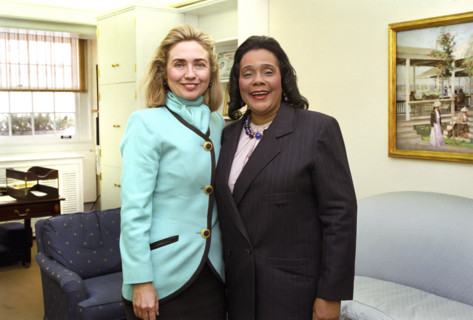 U.S. First Lady Hillary Clinton with civil rights leader Coretta Scott King, Washington, D.C., USA,