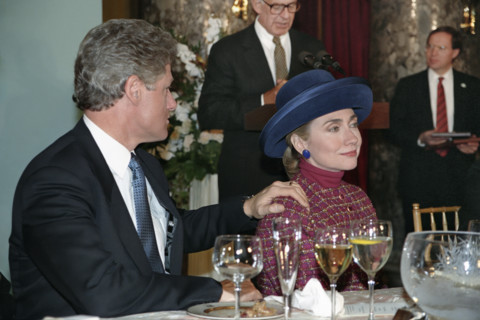 U.S. President Bill Clinton and U.S. First Lady Hillary Rodham Clinton attending inaugural
