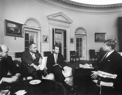U.S. Secretary of State Dean Rusk, U.S. Vice President Lyndon B. Johnson, U.S. Attorney General